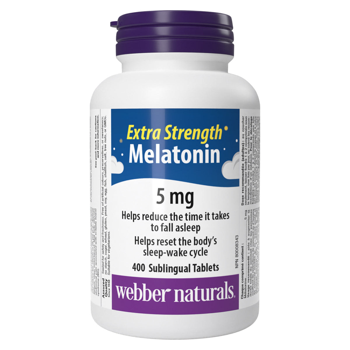 Webber Naturals 特強褪黑激素 5mg 快溶舌下片 (400片) 產品圖片 1