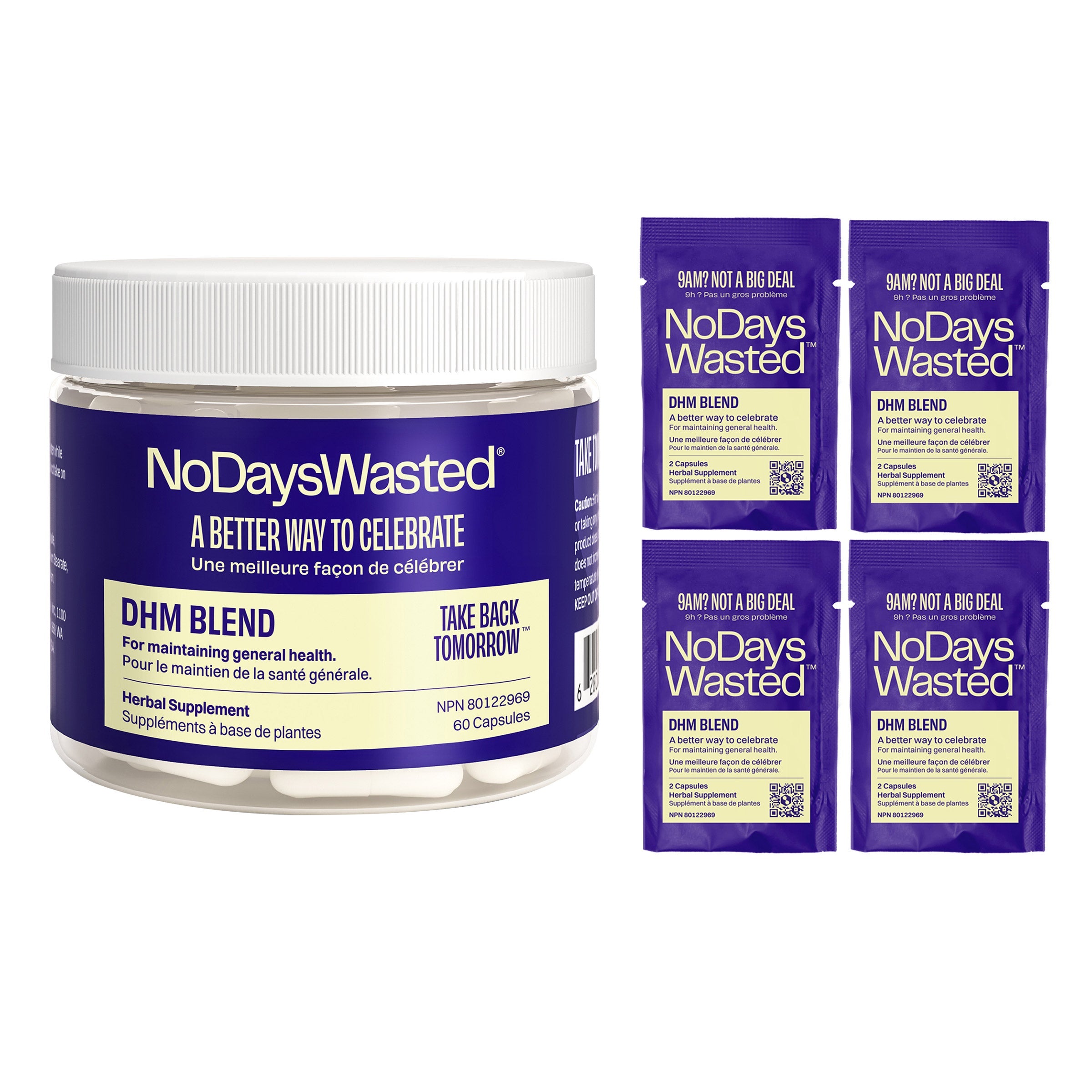 NoDaysWasted NoDaysWasted DHM Blend, 60 Capsules Plus 8 Travel Capsules 產品圖片 1