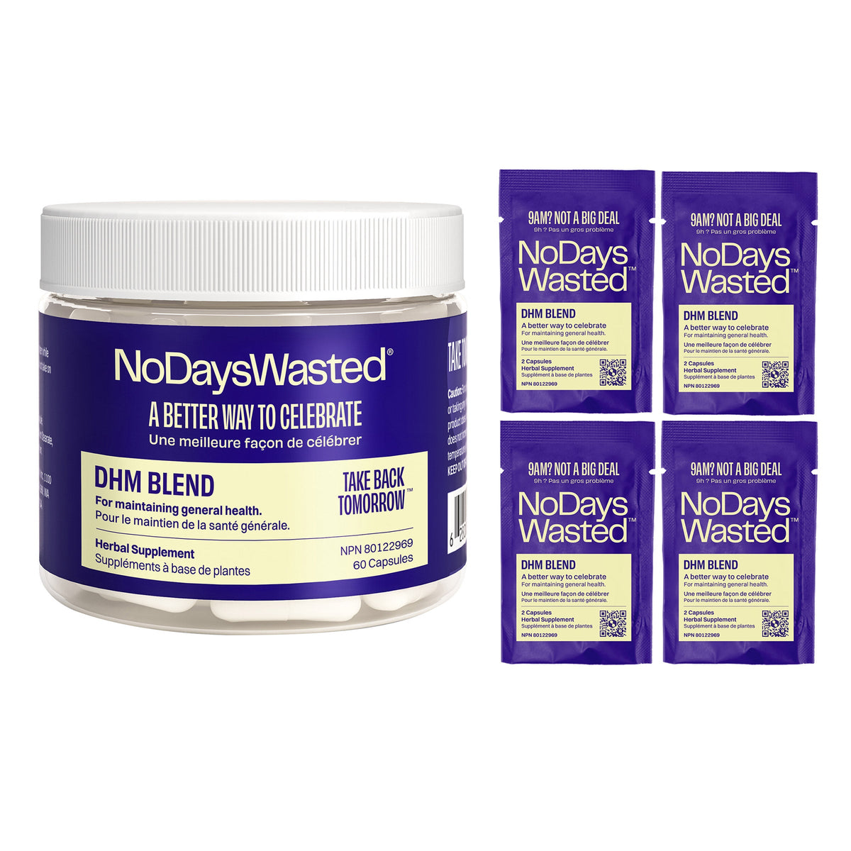 NoDaysWasted NoDaysWasted DHM Blend, 60 Capsules Plus 8 Travel Capsules 產品圖片 1