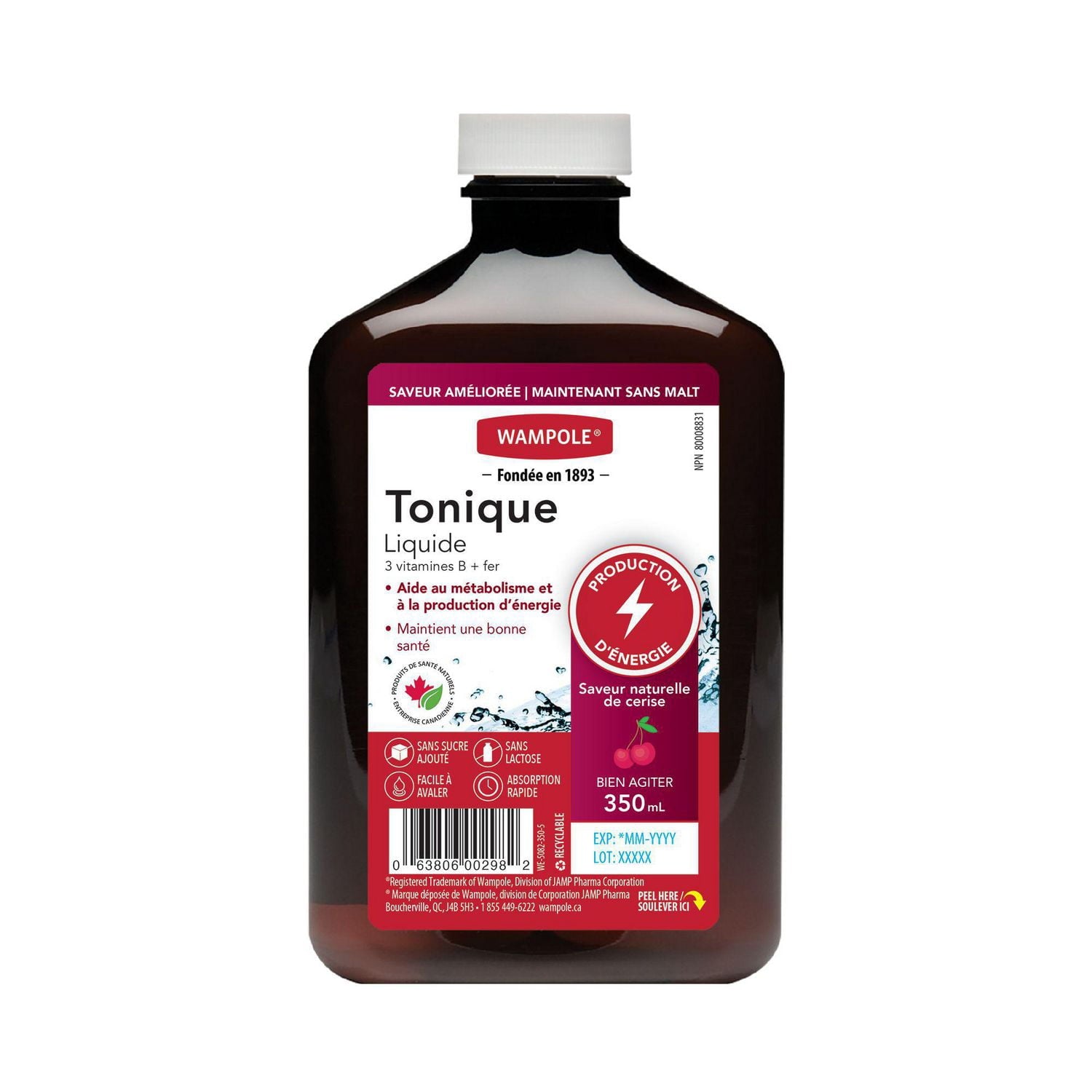 Wampole 維他命B群 + 鐵質櫻桃味營養補充液 (350mL) 產品圖片 1