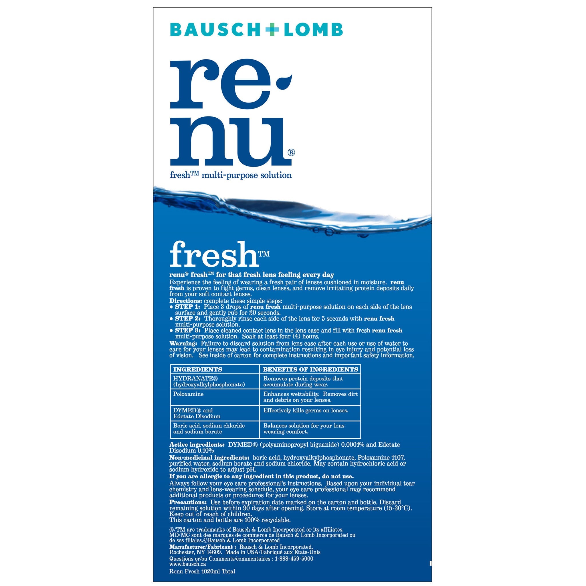 Renu Fresh 多功能隱形眼鏡護理液 (480mL x 2 + 60mL + 鏡盒 x 2) 產品圖片 2