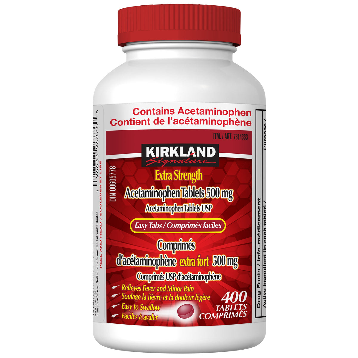 Kirkland Signature 特強撲熱息痛 500mg 止痛退燒片 (400片) 產品圖片 1