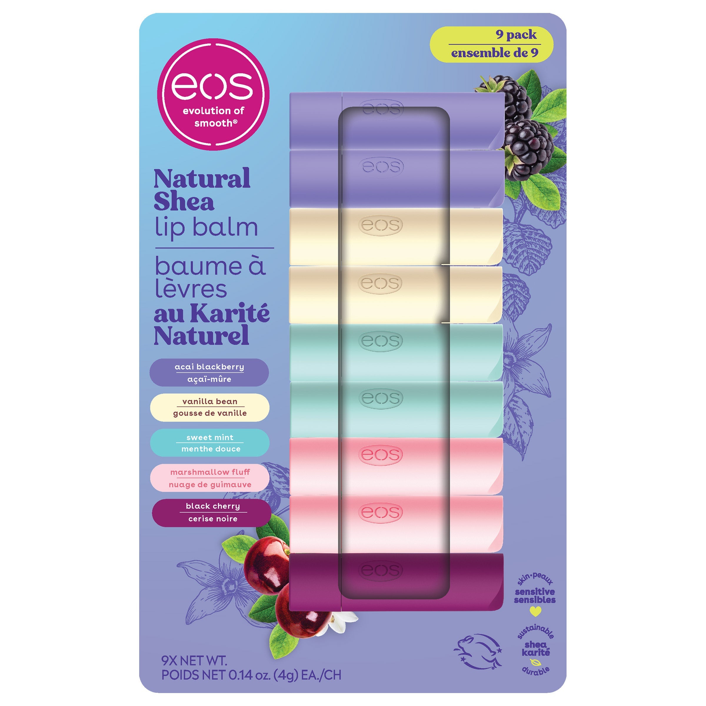 eos 天然乳木果滋潤護唇膏 5款口味 (9支裝) 產品圖片 1