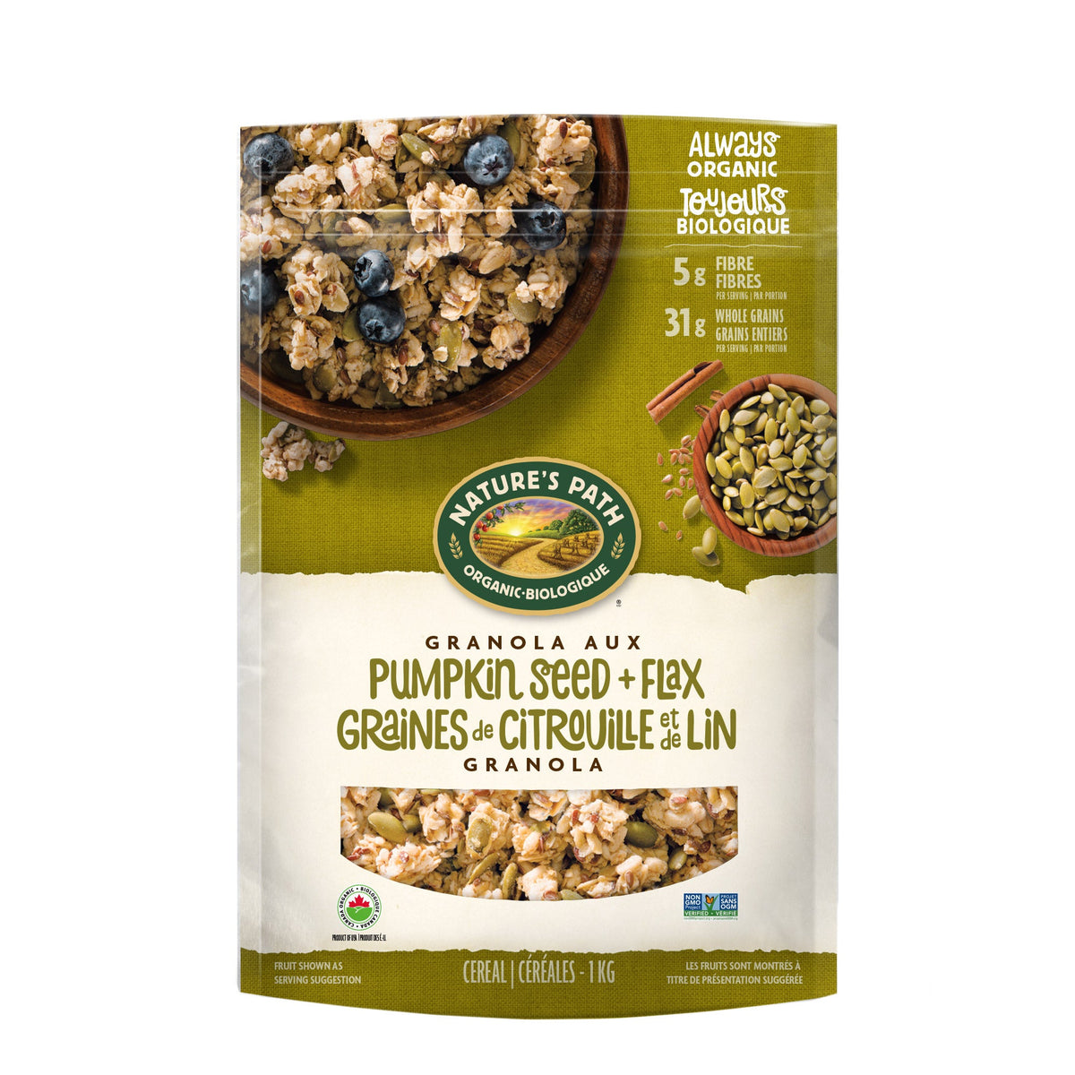 Flax Plus 有機南瓜籽亞麻籽高纖 Granola 燕麥脆脆 (1kg) 產品圖片 1