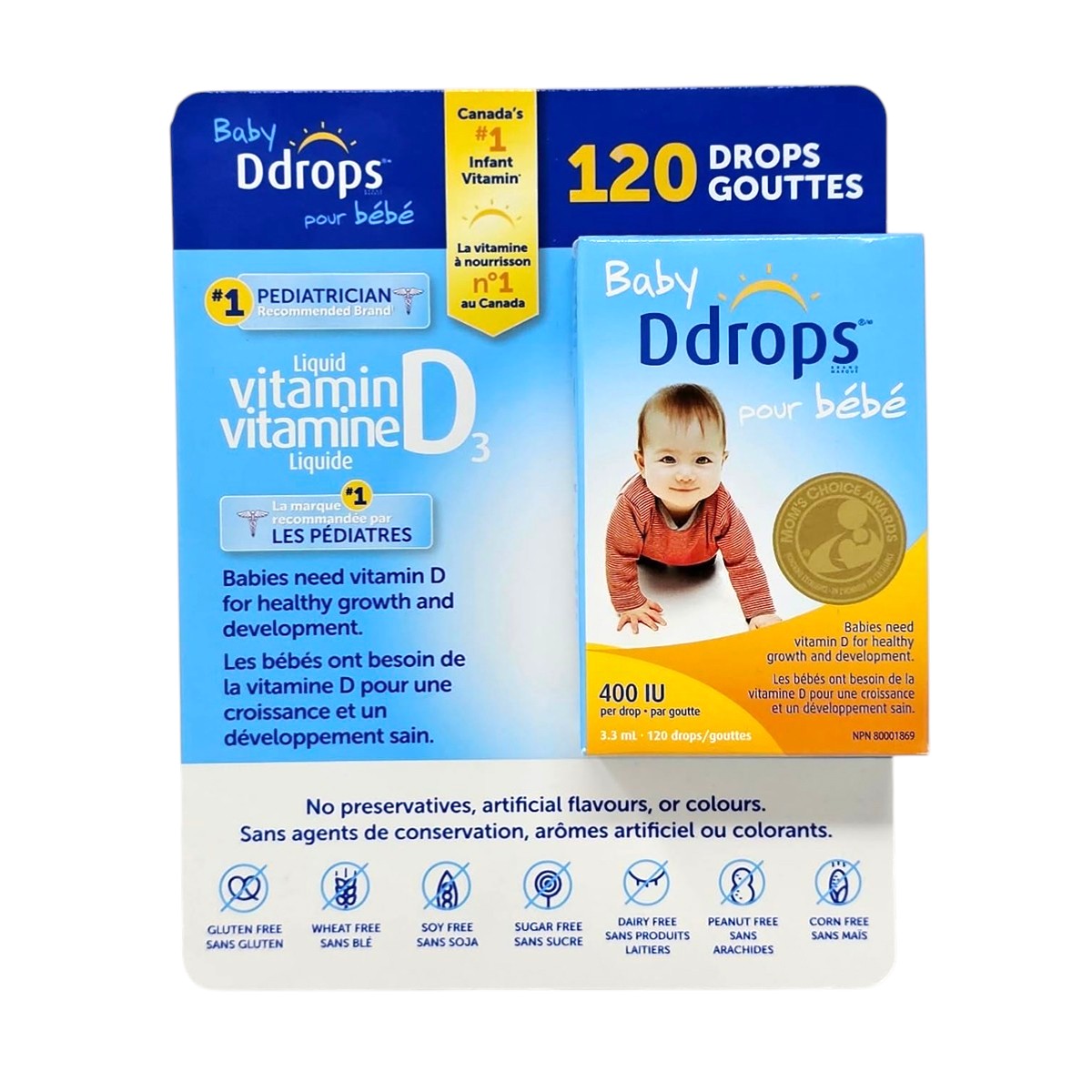 Baby Ddrops 嬰兒液體維他命D3滴劑 400 IU (120滴裝) - canadahk