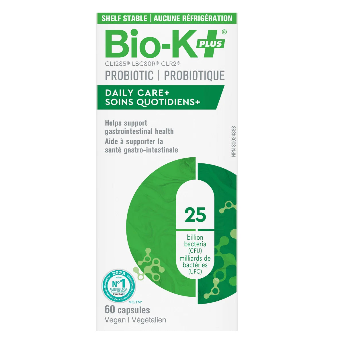 Bio-K+ 每日益生菌護理 (醫療級配方) 250億活性菌 (60粒) - canadahk