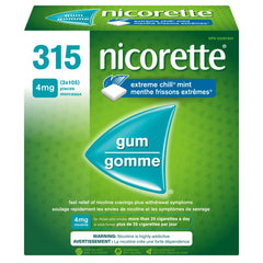 Nicorette 4mg 強效冰涼薄荷戒煙香口膠 (315粒 特惠裝) - canadahk