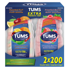 Tums 特強抗酸胃藥咀嚼片 750mg (雜果 + 野莓味) 400粒 (200粒 x 2樽)
