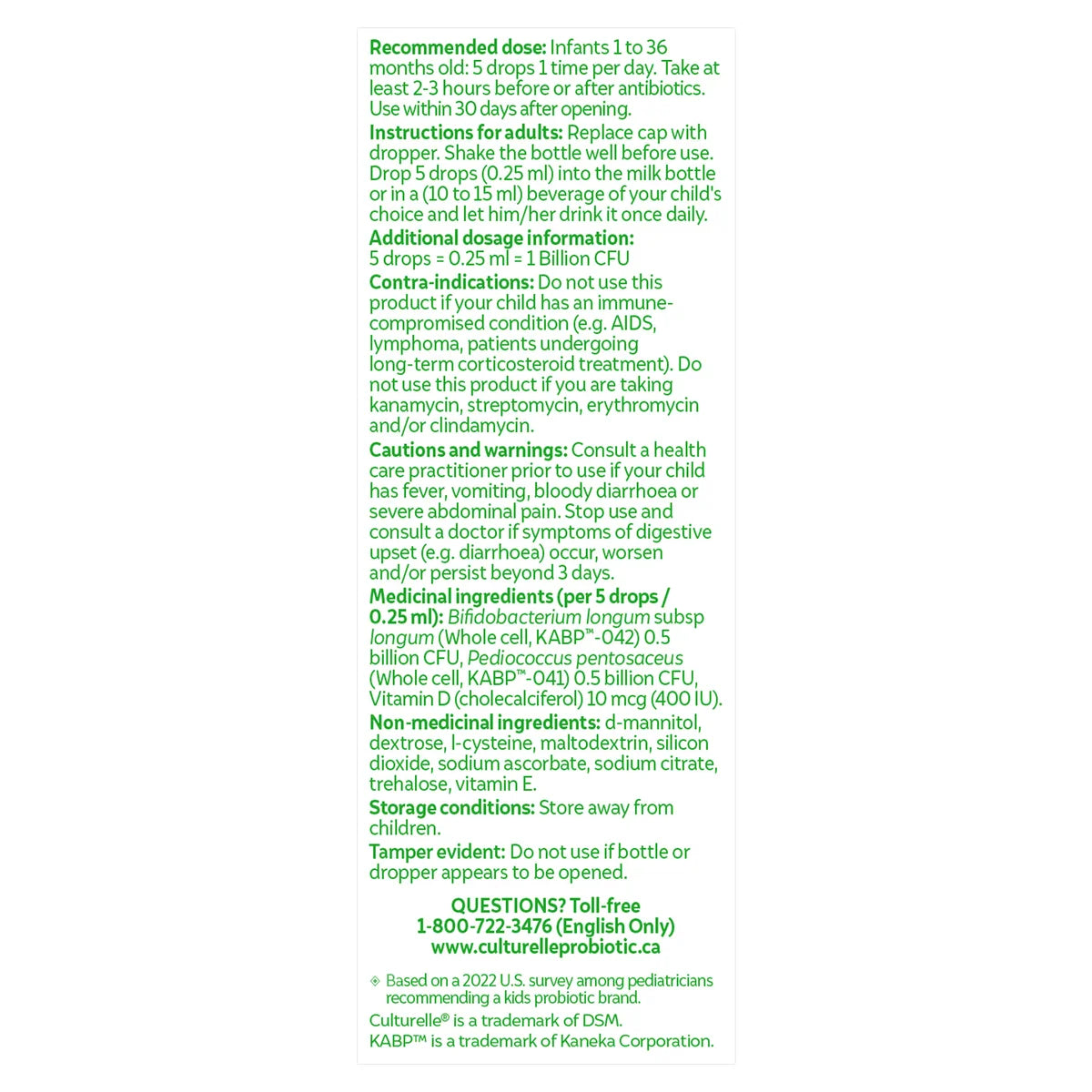 Culturelle 康萃樂 嬰兒免疫益生菌 + 維他命D 滴劑 (2樽裝) - canadahk