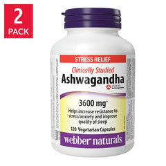 Webber Naturals 南非醉茄 3600mg 素食膠囊 (120粒 x 2樽) 產品圖片 1