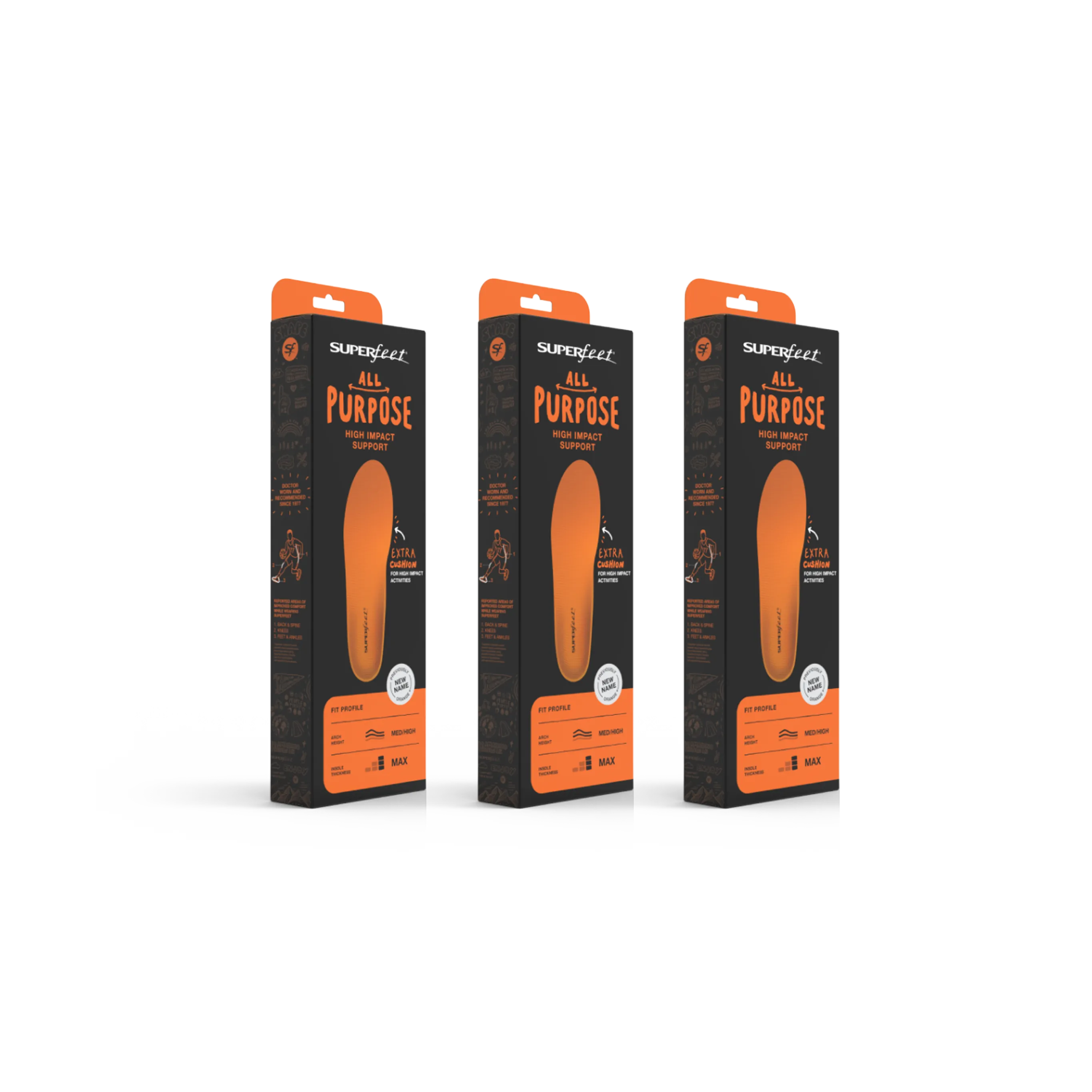 Superfeet All-Purpose High Impact Support 3-Pack 鞋墊｜加拿大直送