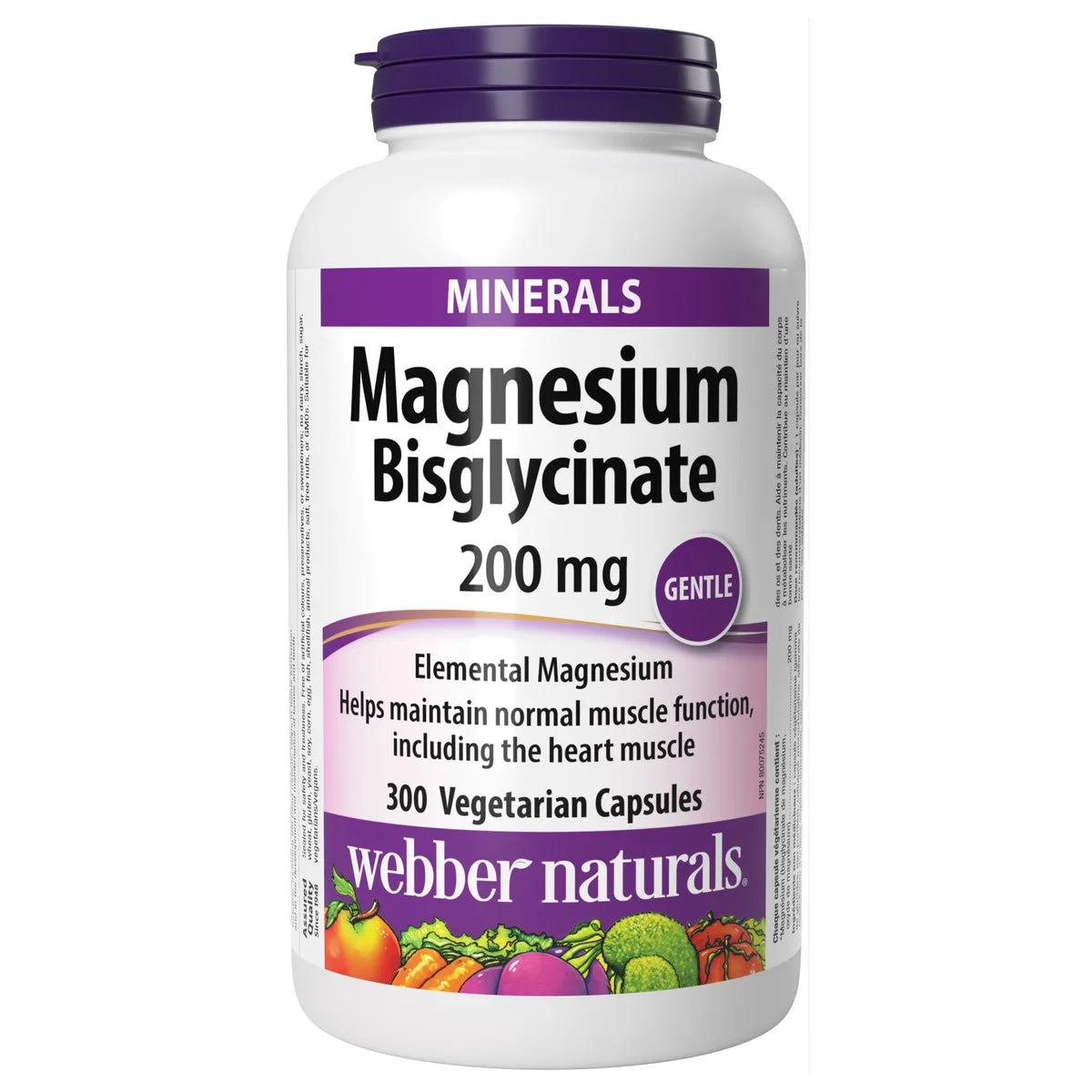 Webber Naturals 溫和甘氨酸鎂 (Magnesium Bisglycinate) 200mg (300粒 植物膠囊) - canadahk